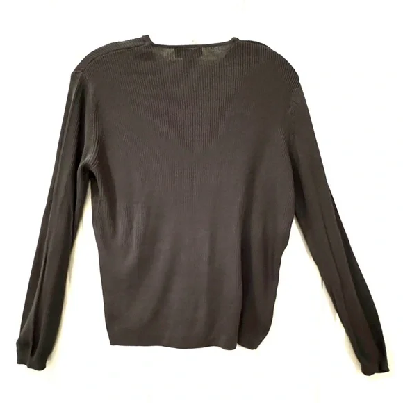 BOGO > Banana Republic Olive Ribbed Long Sleeve V Neck Silk Cardigan *EUC - Picture 2 of 4